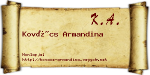 Kovács Armandina névjegykártya